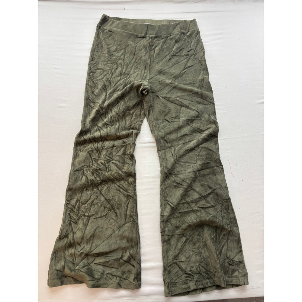 American Eagle Olive Green Corduroy Flare Pants XL High Waisted Wide Leg
